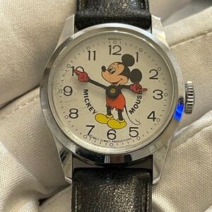 Vintage 1965-1970 Mickey Mouse Mechanical by Ingersoll 32mm Unisex Watch SWISS